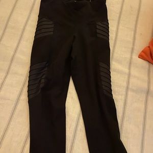 Old Navy black leggings with Leather on the side